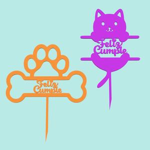 dog and cat cake topper