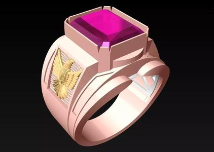 Rectangular Stone Rings - Eagle Rings - N9210