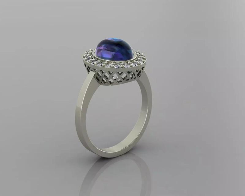 Red sapphire and jewel ring