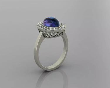 Red sapphire and jewel ring