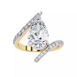 Printable 3D jewelry model of Solitaire Lady Ring with Diamond