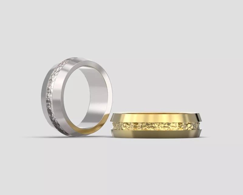 R 034 Textured wedding bands