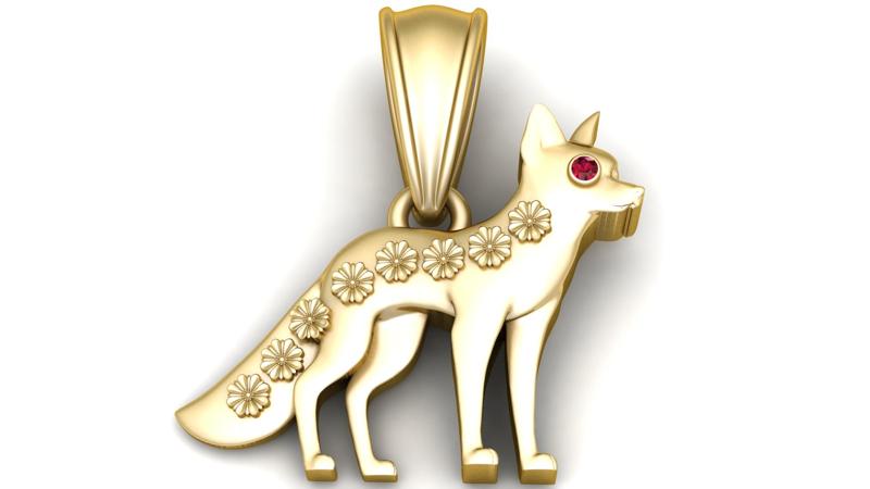 Gold Fox Pendant