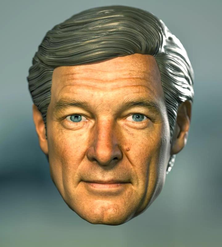 007 James Bond Roger Moore Headsculpt
