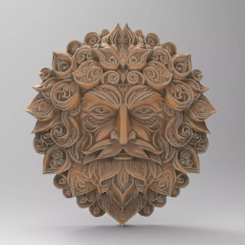 Green Man Pagan Round Wall Plaque