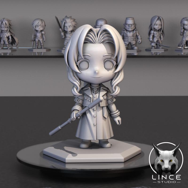 Aerith Gainsborough. Final Fanatasy 7. chibi style.