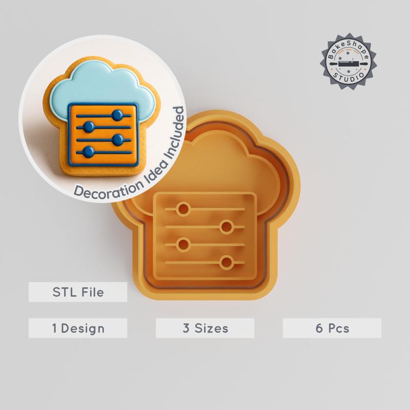 Cloud Shape Cutter & Stamp Set, Perfect for Cookies & Fondant, 3 Sizes, 6 Pieces