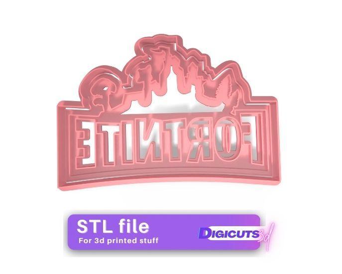 Fortnite logo cookie cutter stl file