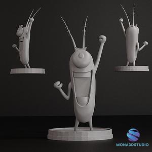 Sheldon J. Plankton – Free STL | SpongeBob Characters Set (Pre-Supported Lychee)