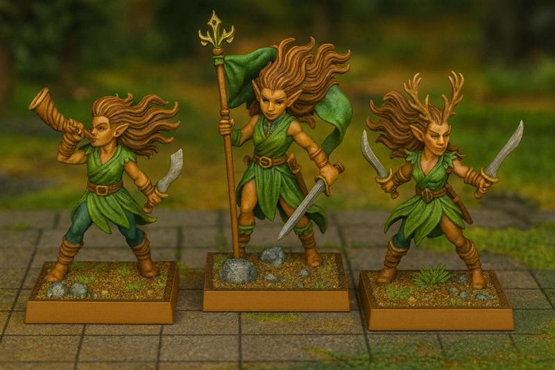War Elf Wood dancer command and infantry 16 minis