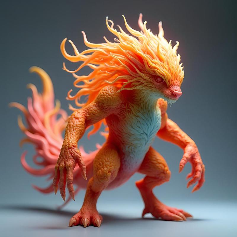 Fiery Hellhound Miniature - 28-32mm