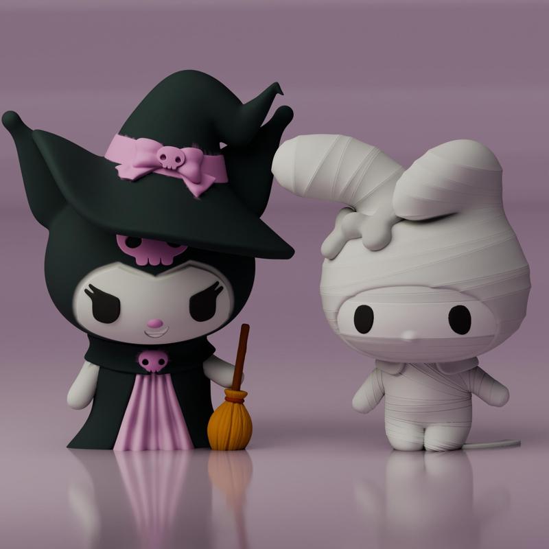 MyMelody Kuromi Sanrio Hello Kitty Halloween Cute Fanart