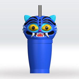 Derpy tiger kpop demon hunters Milkshake cup STL file 3D Model, 3mf Multicolor Fanart