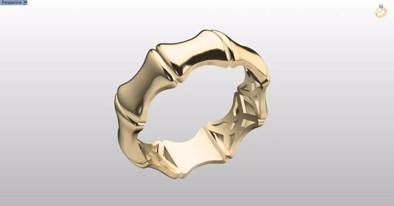bamboo bone shaped ring