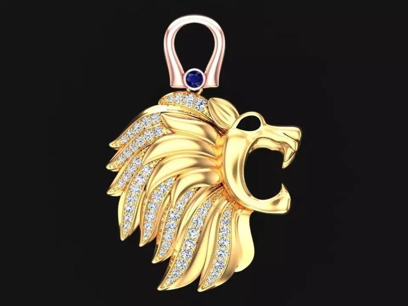 Lion pendant  - Mens pendants - N956