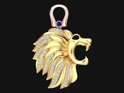 Lion pendant  - Mens pendants - N956