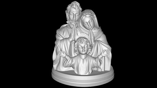 Holy Family Praying Bust – Joseph, Mary & Child Jesus – 3D Printable Statue