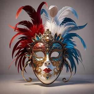 2348 Venetian Carnival Mask Color 3D Model, magic, dragon, serpent, mask, gnome, gorgon, venetian carnival, wild, fox, monster, cat, fair, witch, werewolf, horror, beast, snake, troll, skeleton dance