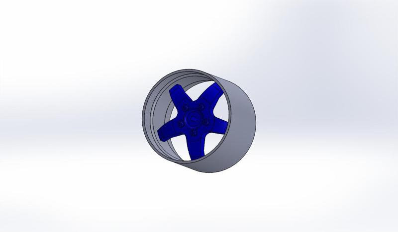 Yankee 1/4 5-spoke wide rim with foam tire