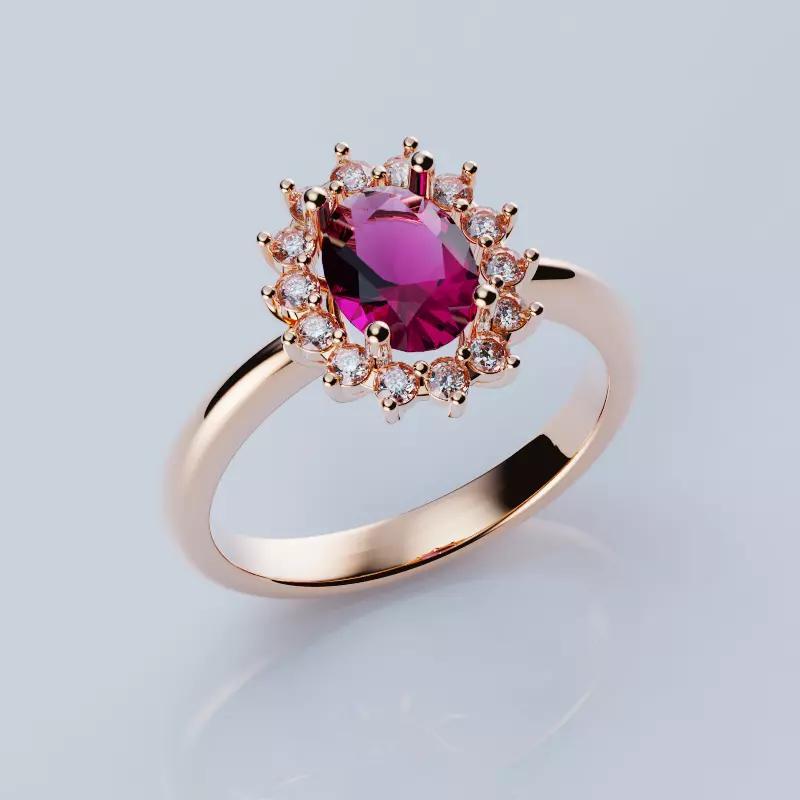 Ring Halo Oval 8x6 17 mm