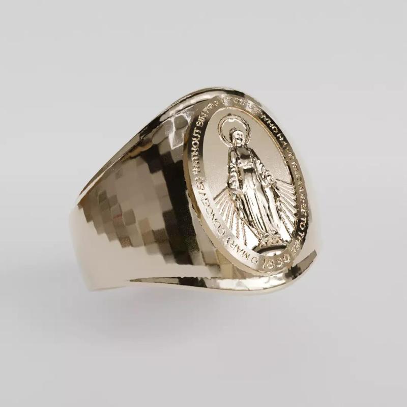 miraculous virgin medal ring