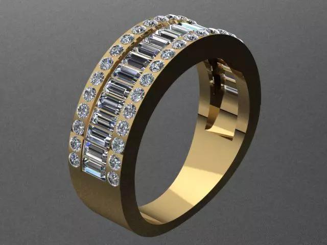 Baguette Diamond Engagement Band Ring