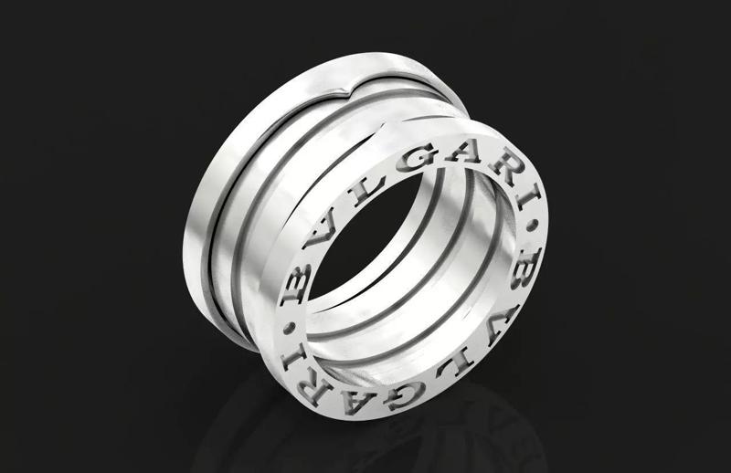 Ring bvlgari zero 1 spirals in two colors of gold without stones