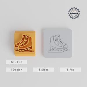 Iceskate Stamp Tile Set, 5 Motif Sizes, Perfect for Clay & Cookies
