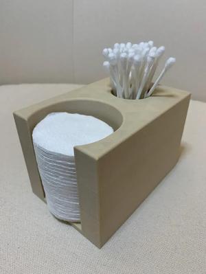 Box with drawer for q-tips and pads
