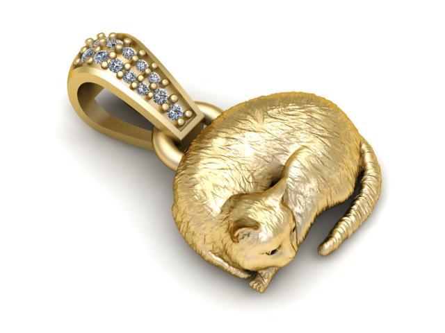 3D Printable Sleeping Cat Pendant