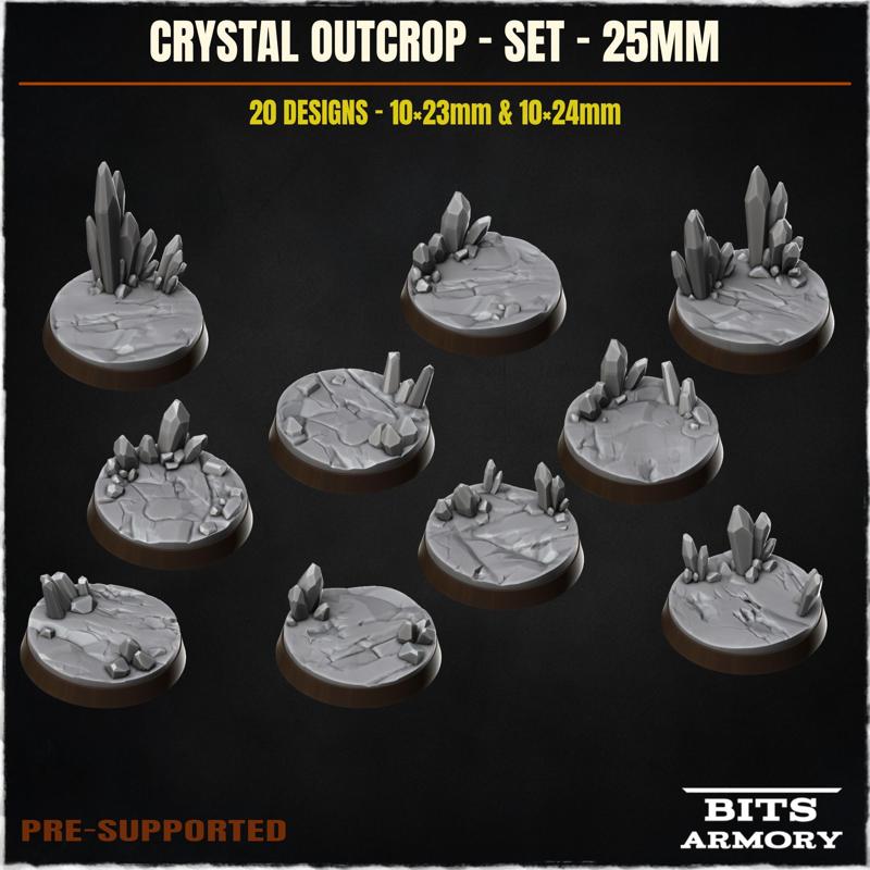 Crystal Outcrop - 25mm Bases & Toppers Set