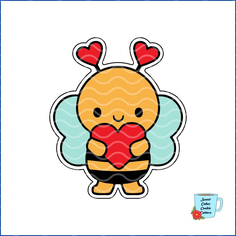 Bee Cookie Cutter - Valentine - Animal - 8 STL Cookie cutter files