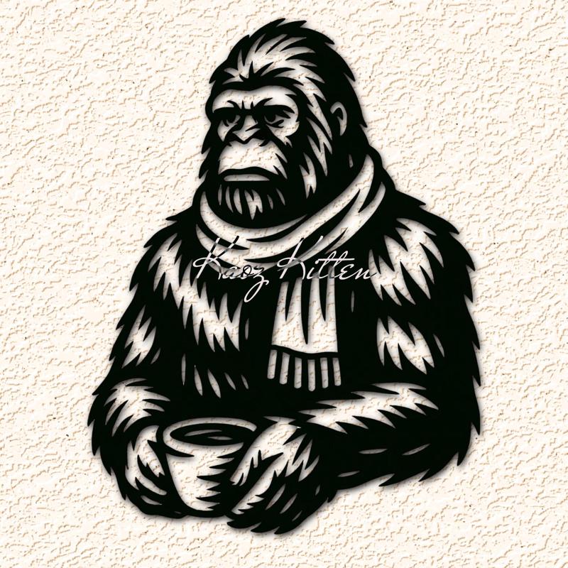 Winter Sasquatch Coffee Lover Wall Art Home Decor