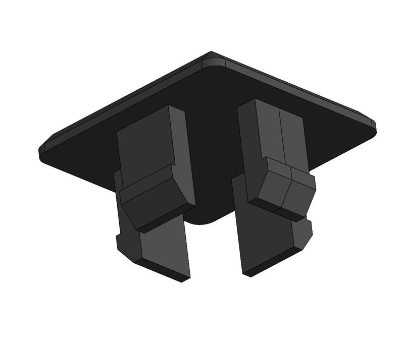 Square steel tube end cap pickled 16x16 to 40x40mm - Design Clickeken