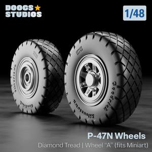 1/48 P-47N Wheels - Diamond Tread "A" - DS48004