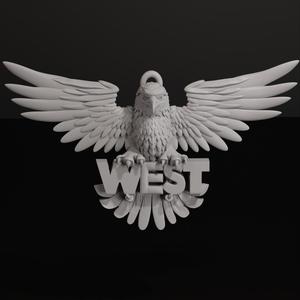 WEST" Hip-Hop Eagle Medallion - Pre-supported - Commercial License