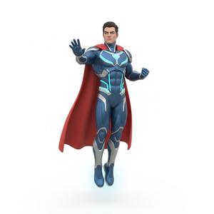 Dynamic Levitating Champion STL – Sci-Fi Hero in Flight Pose for 3D Printing