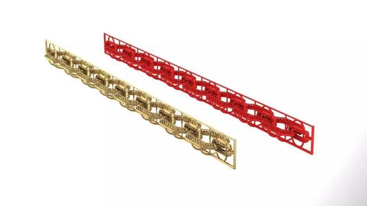 mixed rectangular chain link bracelet