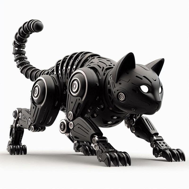 Robotic Cat 3D Print – Futuristic Mechanical Feline Model