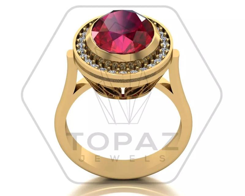 Oval Diamond Wedding Ring 3D Print model