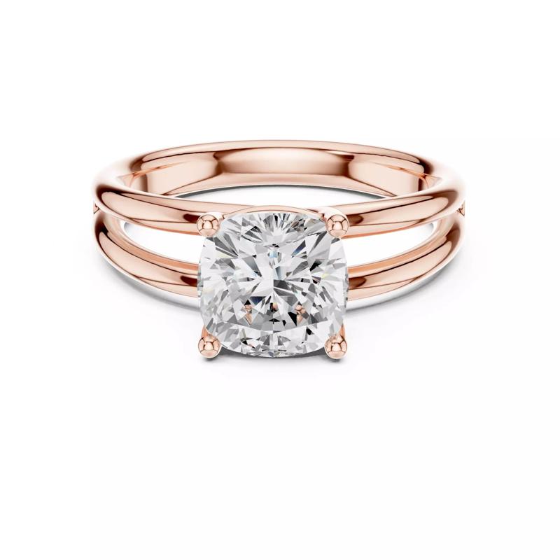 Solitaire 2CT Cushion Cut Split Shank Wedding Ring 3DM STL Video