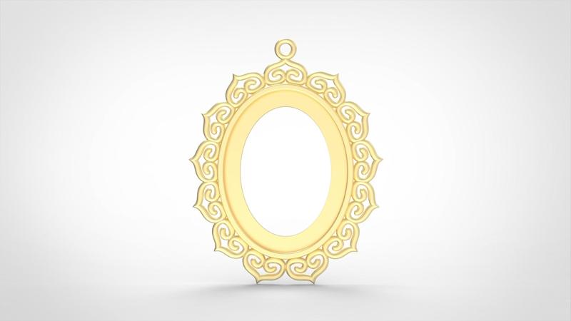 Medium hollow filigree oval border