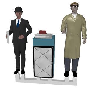 FG05 - Newspaper Vendor and Customer - TT scale - 1:100