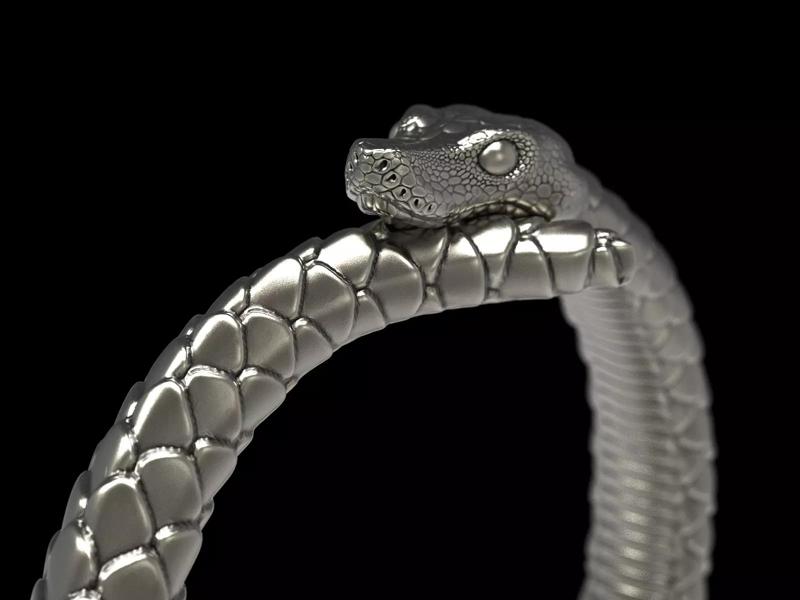 Snake ring silver gold jewelry printable 3D model