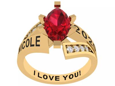 Personalized Class Ring 8 - Marqui Gem for Females