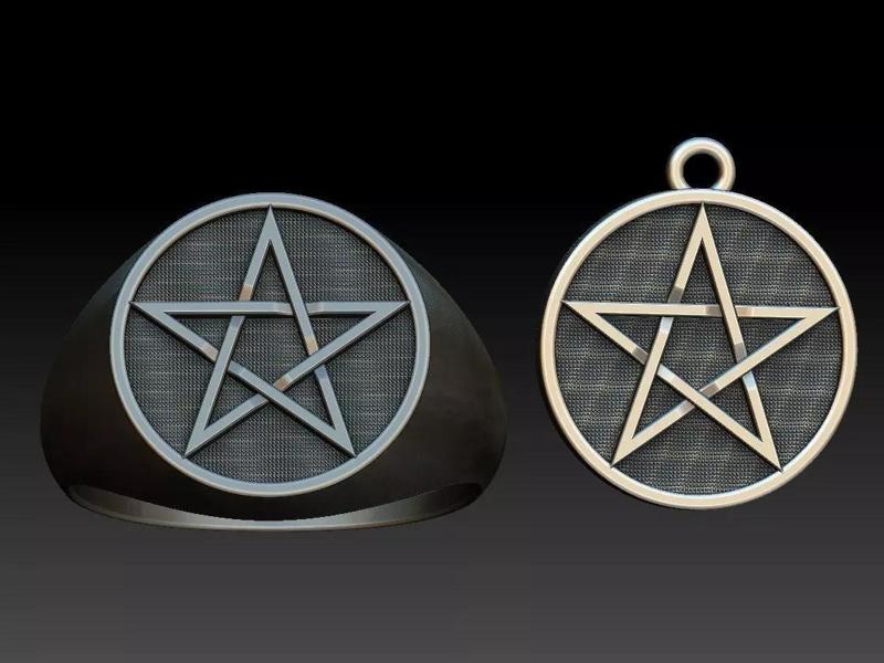 Pentagram Ring and Pendant