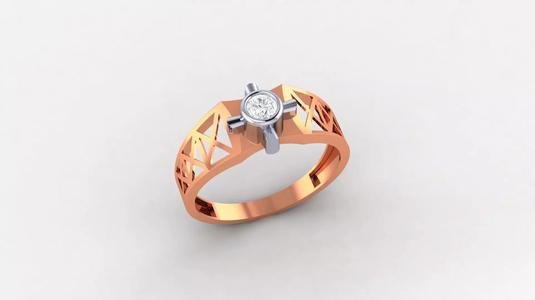 Solitaire Light weight minimalist Mens Band Ring 3dm stl