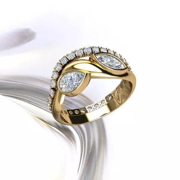 Pear and Marquise Diamond Engagement Ring P-01-377