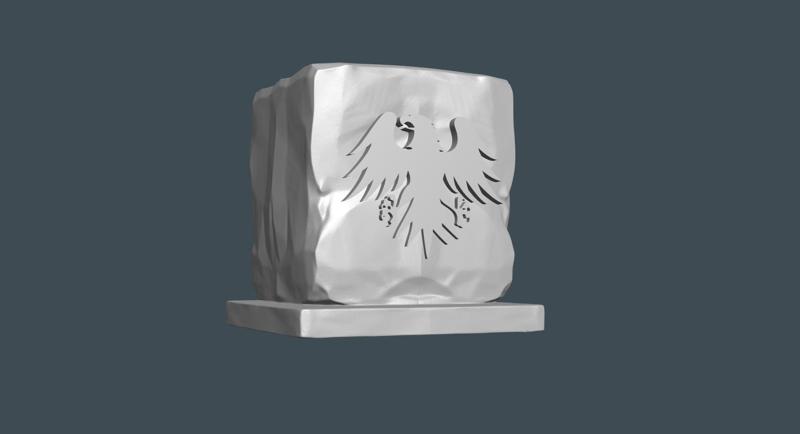 Germany Pedestal for Busts, Basalt Pedestal ,Reichsadler Pedestal - AI-Designed for Figurine Heads