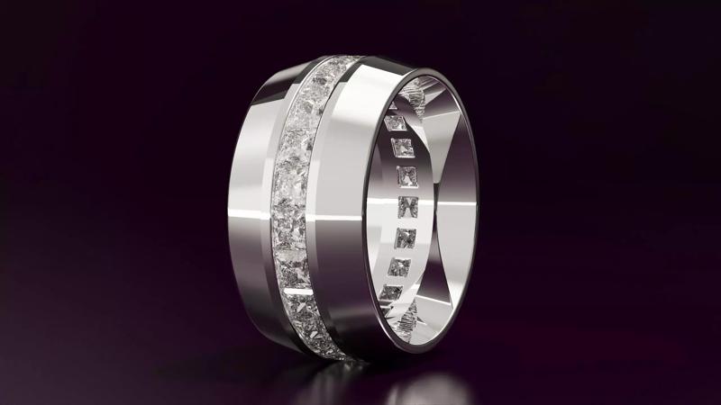 princess cut eternity ring N15 52EU size